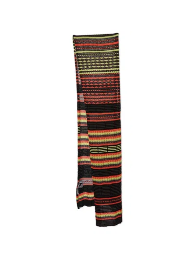 Pre-owned Missoni Patterned Knit Scarf In Black