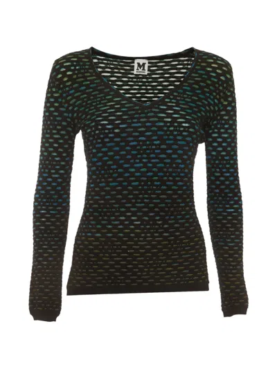 Pre-owned Missoni Patterned Knit Sweater In Black