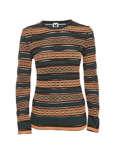 Pre-owned Missoni Patterned Knit Top In Green