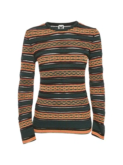 Pre-owned Missoni Patterned Knit Top In Green