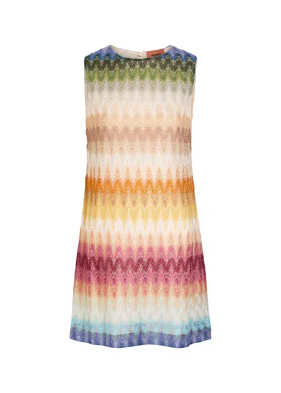Missoni Patterned Lace Mini Dress In Multi
