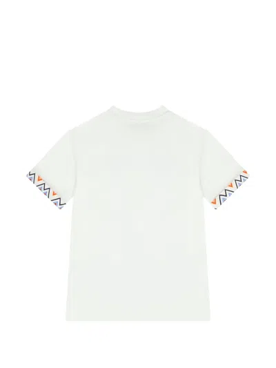 Missoni Kids' Patterned Logo T-shirt In White