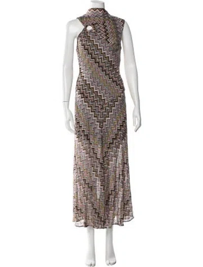Pre-owned Missoni Patterned Long Dress In Multi