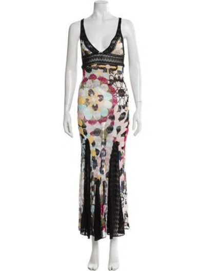 Pre-owned Missoni Patterned Long Dress In Multi