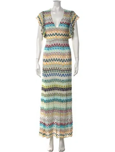 Pre-owned Missoni Patterned Long Dress In Multi