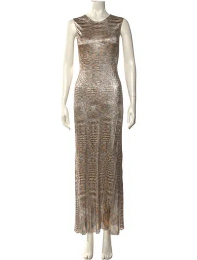 Pre-owned Missoni Patterned Long Dress In Neutral