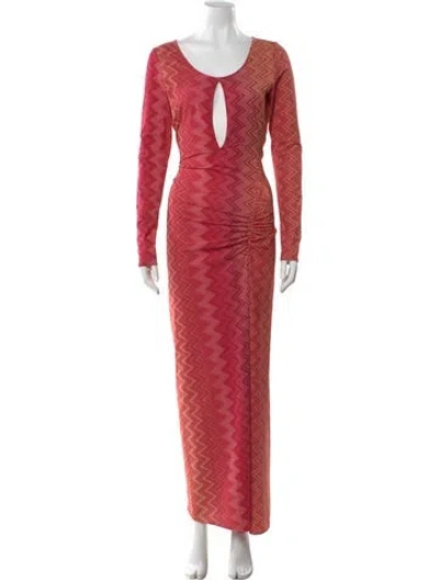 Pre-owned Missoni Patterned Long Dress In Pink