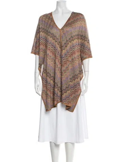 Pre-owned Missoni Patterned Long Dress In Silver