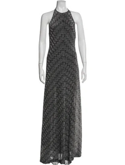 Pre-owned Missoni Patterned Long Dress W/ Tags In Black