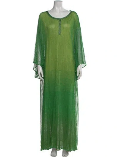 Pre-owned Missoni Patterned Long Dress W/ Tags In Green