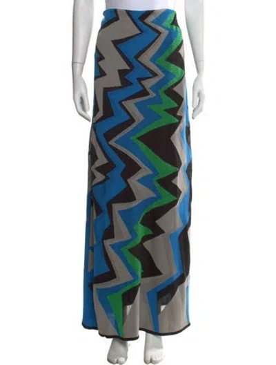 Pre-owned Missoni Patterned Long Skirt In Blue