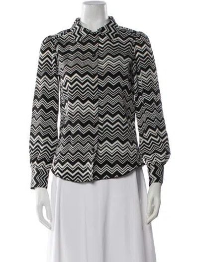 Pre-owned Missoni Patterned Long Sleeve Blouse In Multi