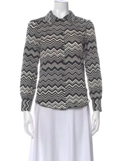 Pre-owned Missoni Patterned Long Sleeve Top In Multi