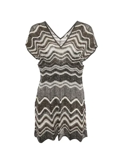 Pre-owned Missoni Patterned Lurex Top In Black