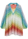 Missoni Patterned Metallic-knit Cover-up In Multi