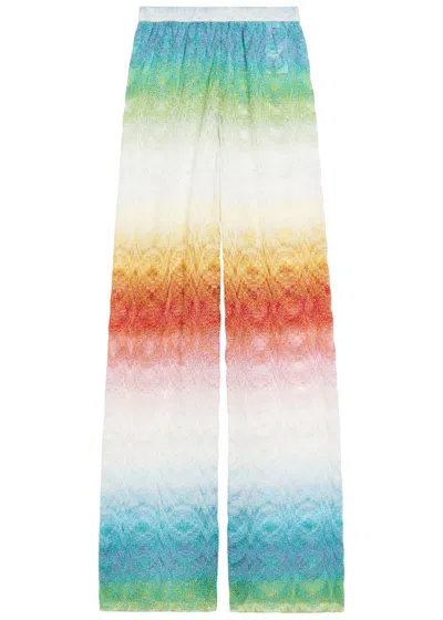 Missoni Patterned Metallic-knit Trousers In Multi