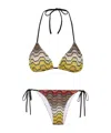 Missoni Mare Striped Metallic Crochet-knit Triangle Bikini In Multi