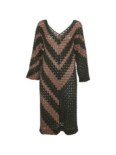 Pre-owned Missoni Patterned Midi Dress In Black