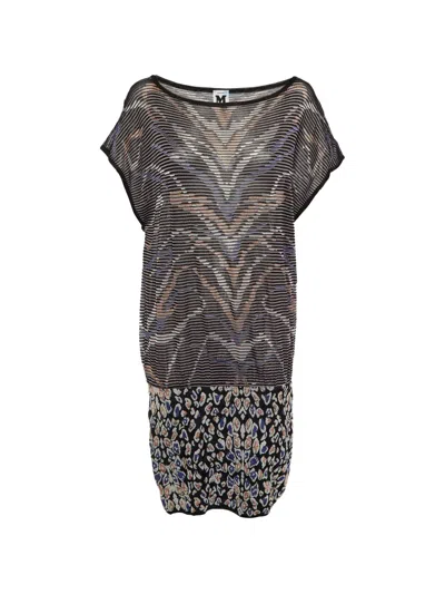 Pre-owned Missoni Patterned Midi Dress In Black