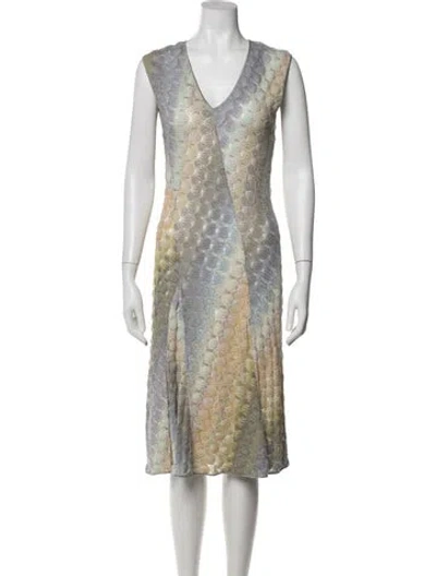 Pre-owned Missoni Patterned Midi Length Dress