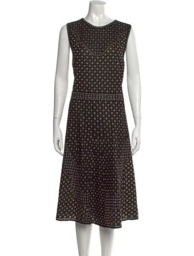 Pre-owned Missoni Patterned Midi Length Dress In Black