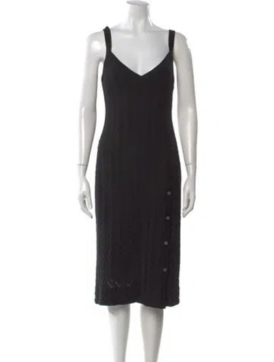 Pre-owned Missoni Patterned Midi Length Dress In Black