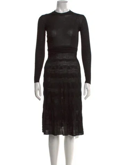 Pre-owned Missoni Patterned Midi Length Dress In Black