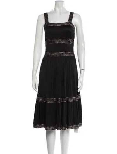 Pre-owned Missoni Patterned Midi Length Dress In Black