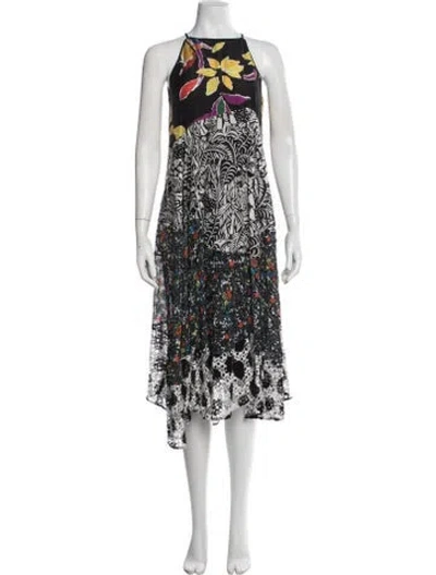 Pre-owned Missoni Patterned Midi Length Dress In Black