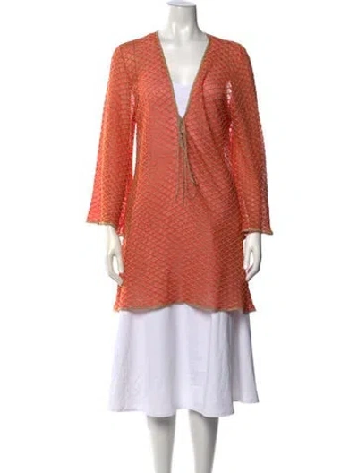 Pre-owned Missoni Patterned Midi Length Dress In Orange