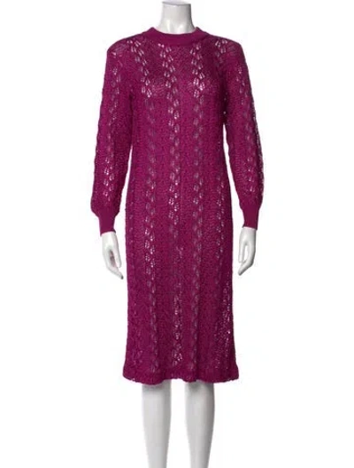 Pre-owned Missoni Patterned Midi Length Dress In Pink/purple