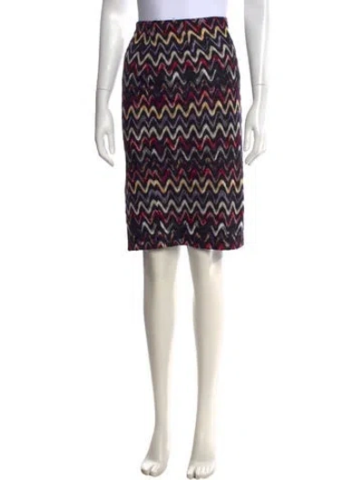 Pre-owned Missoni Patterned Midi Length Skirt In Black