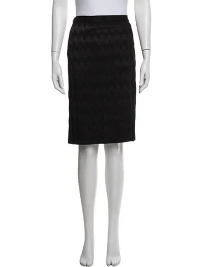 Pre-owned Missoni Patterned Midi Length Skirt In Black