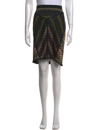 Pre-owned Missoni Patterned Midi Length Skirt In Black