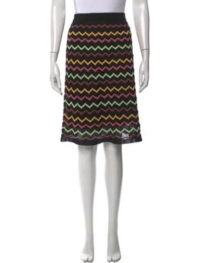 Pre-owned Missoni Patterned Midi Length Skirt In Black