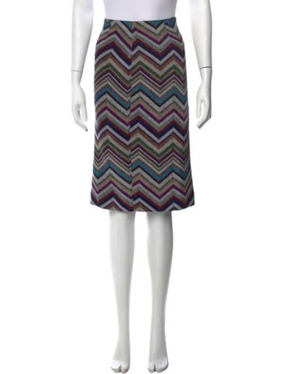Pre-owned Missoni Patterned Midi Length Skirt In Black