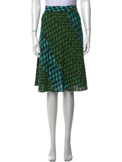 Pre-owned Missoni Patterned Midi Length Skirt In Blue