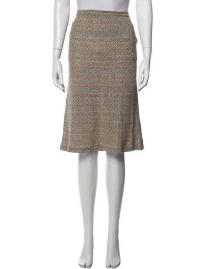 Pre-owned Missoni Patterned Midi Length Skirt In Brown