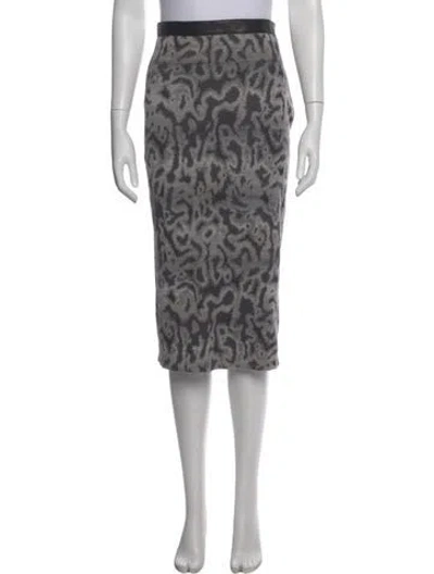 Pre-owned Missoni Patterned Midi Length Skirt In Gray
