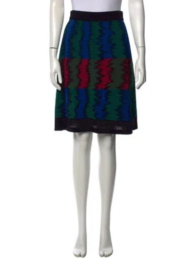 Pre-owned Missoni Patterned Midi Length Skirt In Green