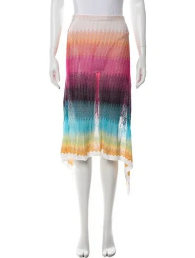 Pre-owned Missoni Patterned Midi Length Skirt In Multicolor