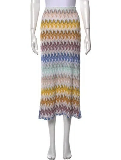 Pre-owned Missoni Patterned Midi Length Skirt In Neutrals