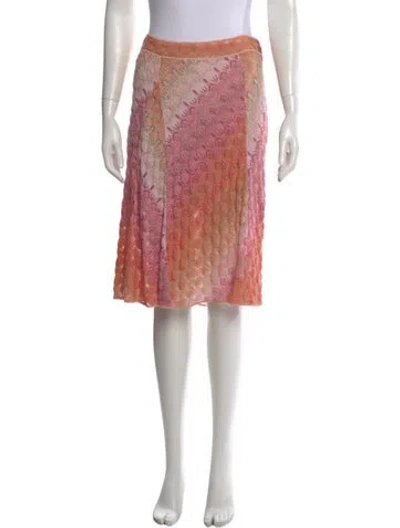 Pre-owned Missoni Patterned Midi Length Skirt In Pink