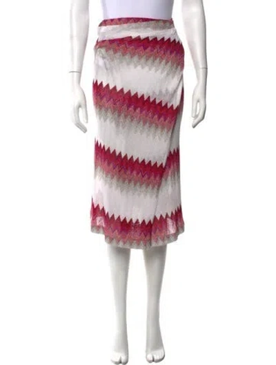 Pre-owned Missoni Patterned Midi Length Skirt In Red