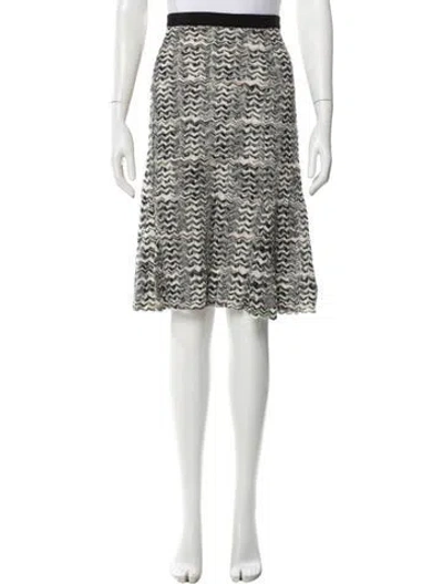 Pre-owned Missoni Patterned Midi Length Skirt In White
