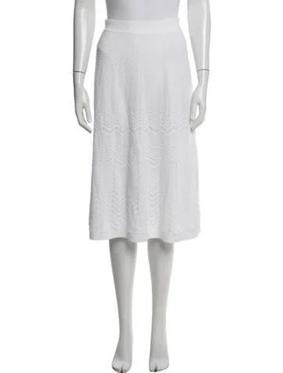 Pre-owned Missoni Patterned Midi Length Skirt In White