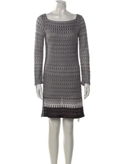 Pre-owned Missoni Patterned Mini Dress In Black