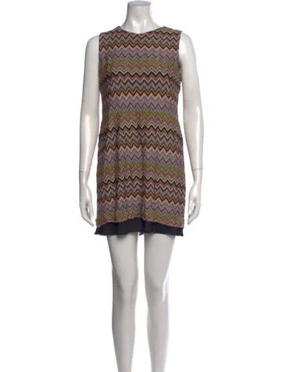 Pre-owned Missoni Patterned Mini Dress In Black