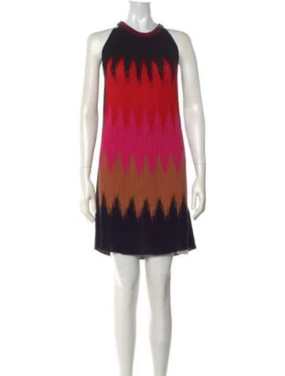 Pre-owned Missoni Patterned Mini Dress In Black