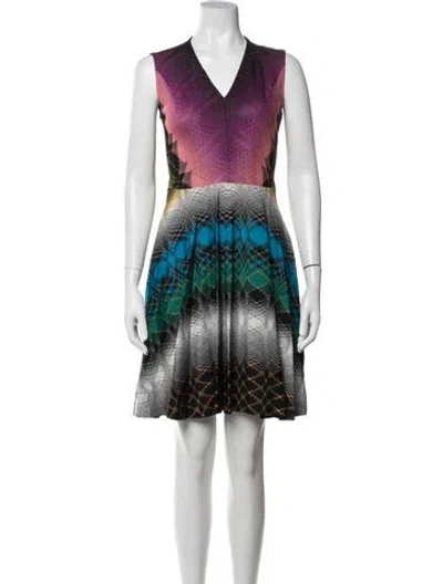 Pre-owned Missoni Patterned Mini Dress In Black